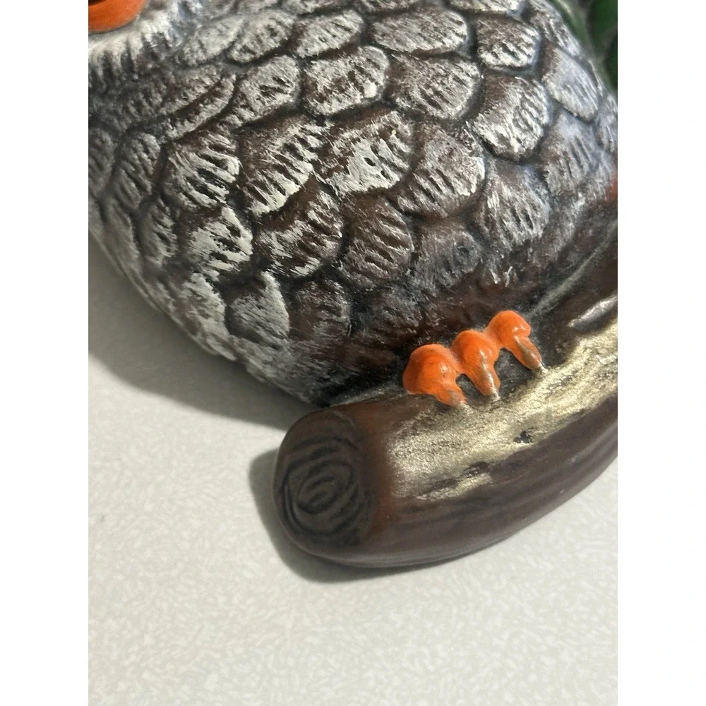 VTG Handmade Ceramic 3 Owl Family On Branch Wall Clock Retro 1975 Boho Works!
